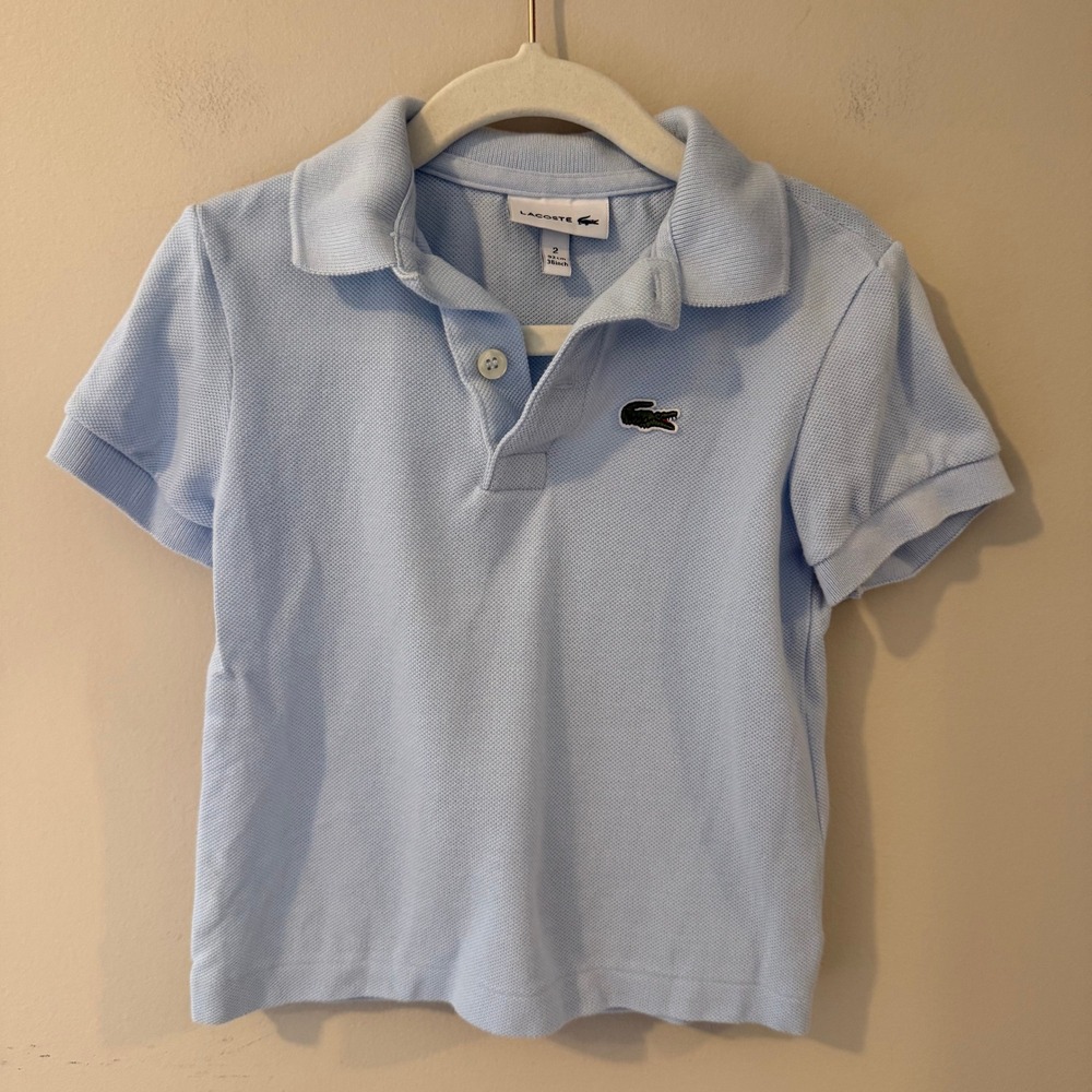 Lacoste Kids Light Blue Short Sleeve Cotton Pique Polo Shirt Size 2 92cm F73198